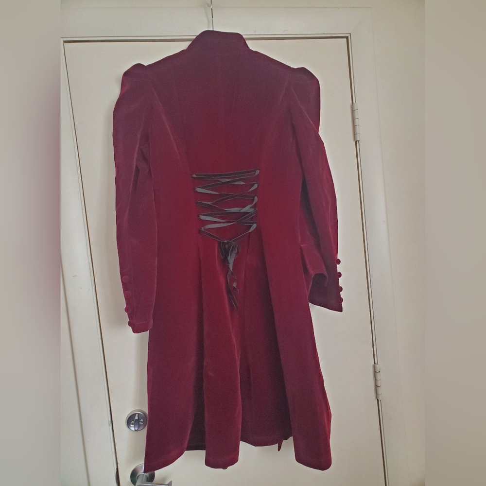 *NWT* PunkRave Elegant Burgundy Velvet Victorian Coat - Picture 11 of 16